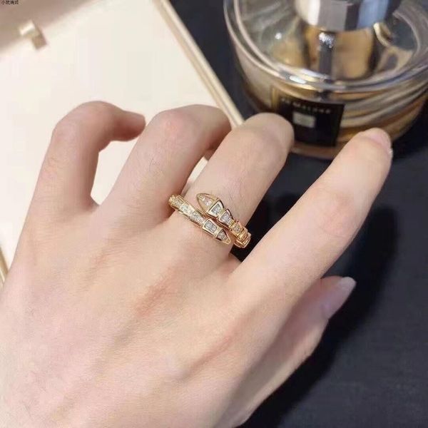 Designerring Damen Seilknotenring Luxus mit Diamanten Moderinge für Frauen klassischer Schmuck 18 Karat vergoldet Rose Hochzeit Großhandel