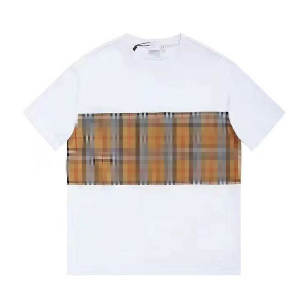 Burby T-shirt da uomo Camicia firmata Girocollo T-shirt a maniche corte Felpa da uomo a quadri in cotone stampato T-shirt oversize