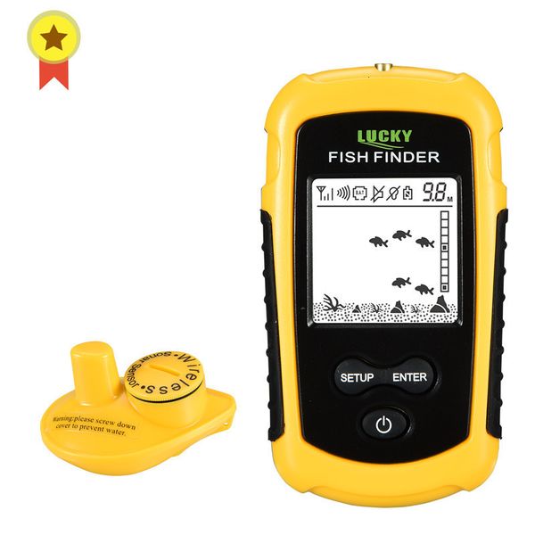 Localizador de peixes LUCKY FFCW1108-1 FFW1108-1 portátil Echo Sounder 400 pés 120M Faixa de operação sem fio Ocean River Wireless Fish Finder 230831