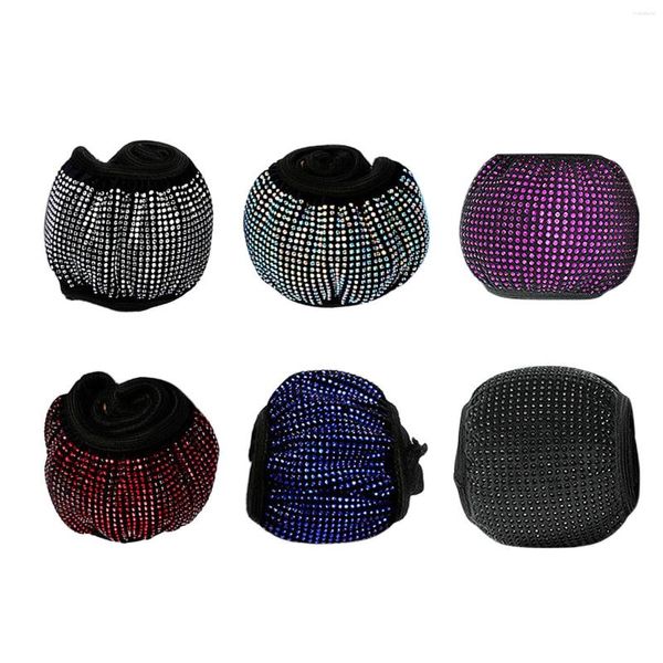 Capas de volante universal capa elástica macia com strass 38cm brilhante para carros suvs decorações interiores ornamento substituição