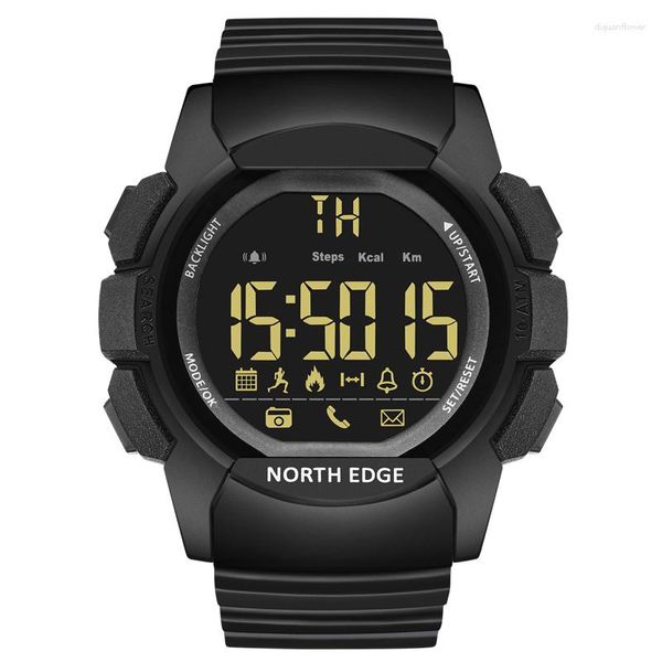 Armbanduhren North Edge LED Digital Sport Stoppuhren Militär Herrenuhren 100 m wasserdicht Multifunktions-Bluetooth-Alarm AK Smart Clock