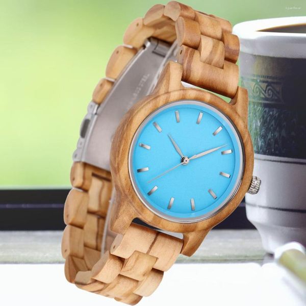 Armbanduhren Einfache Casual Damen Holzmaserung Uhr Mode Quarz Uhren Uhren Chronograph Holz Handgelenk Für Frauen Drop