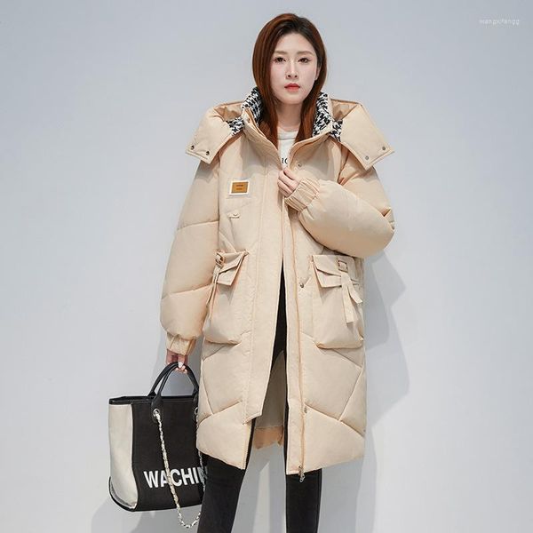 Женские траншевые пальто 2023 Зима сгущения теплое пальто