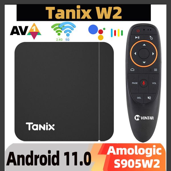 Установите Top Box Tanix W2 Smart TV Box Android 11 Amlogic S905W2 с 2GB 16GB поддержки H.265 AV1 Dual WiFi HDR 10 Media Player Set Top Box 230831