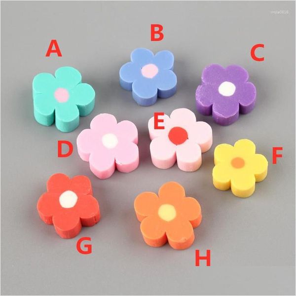 Takılar Kawaii Sprinf Çiçek Düz Reçine Reçine Cabochons Düzlemsel Polimer Kil Çiçek Düğmesi Sticker Sızdırmalar Dekor 10 PCS DOLDU DEVE DHVWC