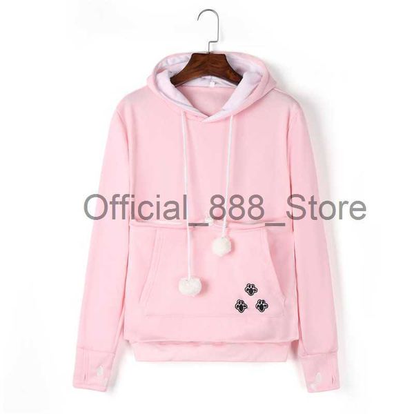 Moda sevimli evcil taşıyıcı tutucu hoodies kadın sweatshirtler erkek unisex kanguru köpek kedi torbası büyük cep ceket kış üstleri x0831