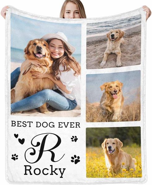 Персонализированное одеяло для броска с собакой фото, мемориальная картинка на индивидуальное одеяло в любви к любимому домашнему животному собаку для друзей для семьи.