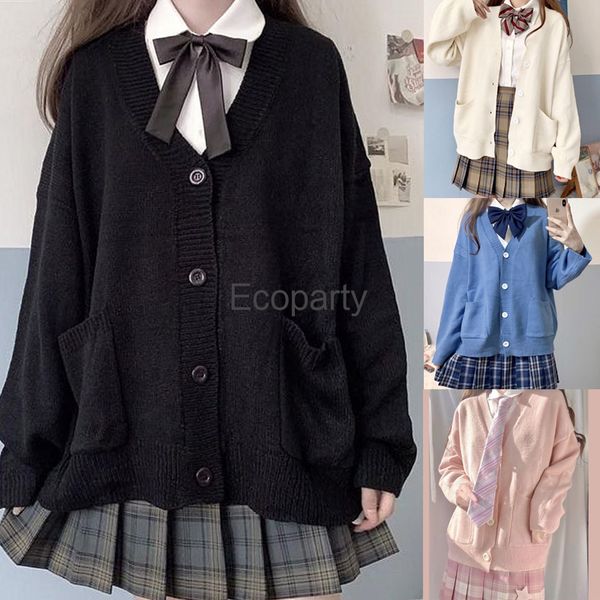 Frauenpullover 2023 Japanische Schulpullover Frühling Herbst VAusschnitt gestrickt JK Uniform Cardigan Mehrfarbig Mädchen Student Cosplay Kostüm 230831