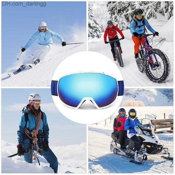 Kayak Goggles Erkekler İçin Şok Direnci Kadın Kar% 100 UV400 Koruma Boz Anti Snowboard Süper Cleci Vise Q230903