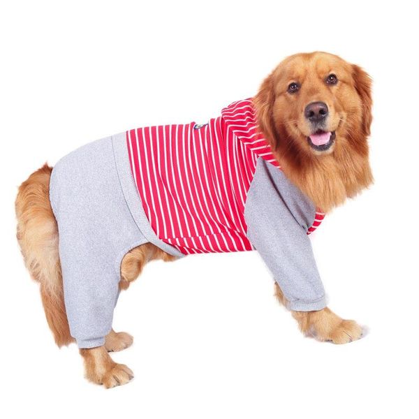 Vestuário de cachorro grande capuz jacarsuit de inverno roupas grandes roupas someyed dourado retriever border collie pet roupas de pijama fantasia