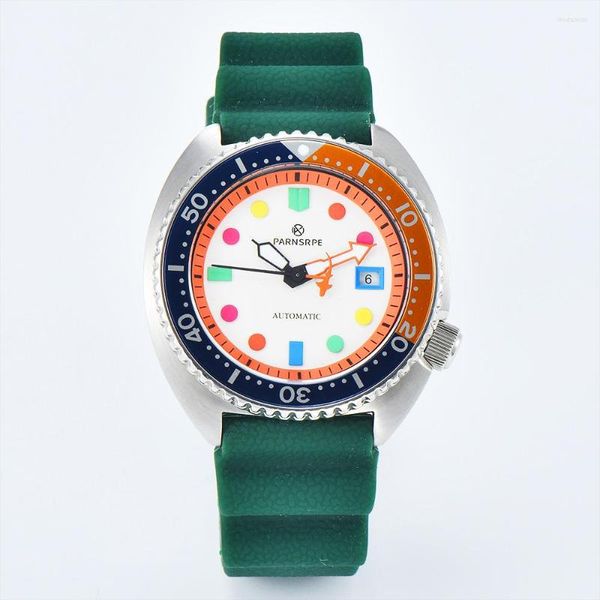 Нарученные часы parnsrpe diver Men's Menan's Automatic Mechanical Watch Aseptic Dial Индикатор даты