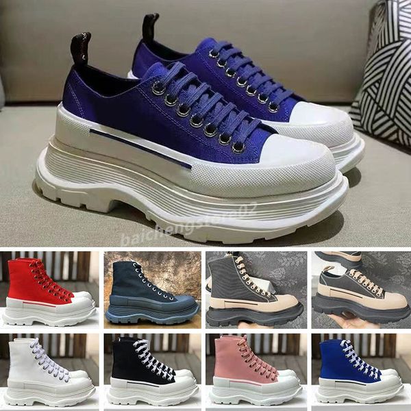 2023 Stiefel Mode Freizeitschuhe Tread Slick Canvas Sneaker Arrivals Plateauschuhe High Triple Royal Pale Pink Red Damen 35-45 B9