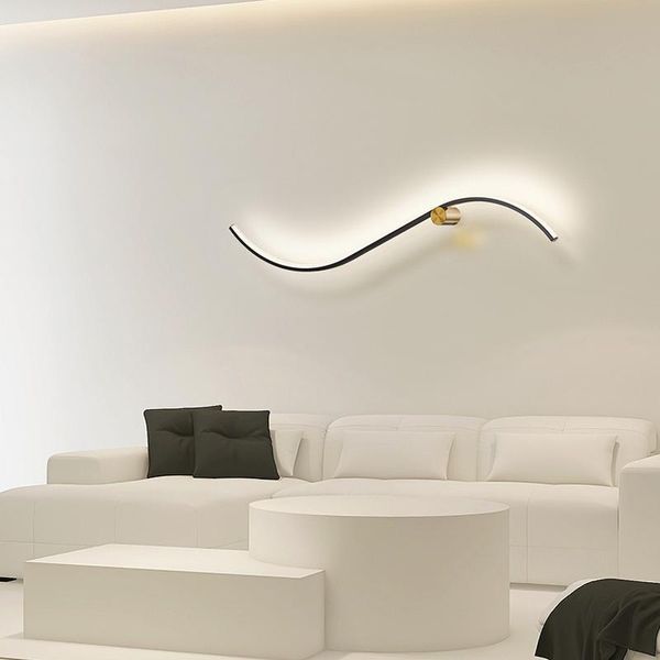 Lampada da parete minimalista striscia LED camera da letto comodino moderno semplice luce nordica soggiorno di lusso El LightWall