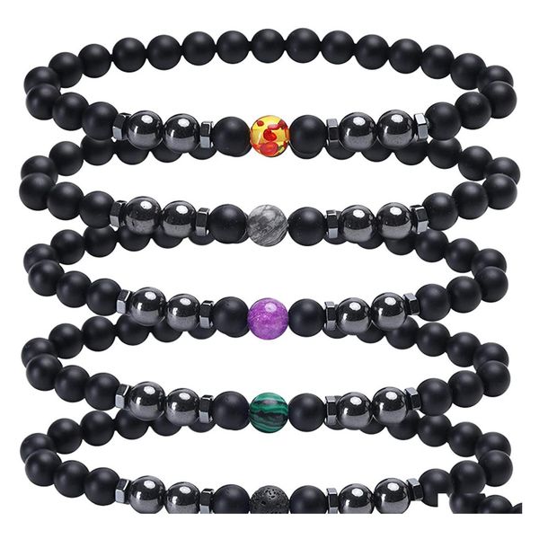 Auto DVR Fußkettchen Hämatit Magnetische Matte Onyx Perlen Fußkettchen 9 Zoll Frauen Strang Anti Schwellungen Therapie Knöchel Armband Für Heilung Chakra Kreis Dhvnq