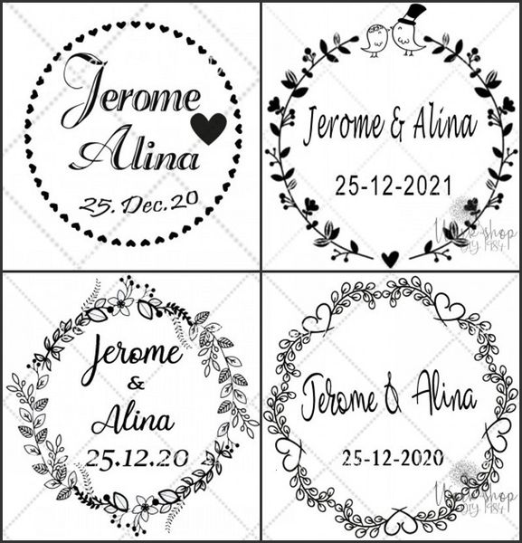 Francobolli Personalizzati P osensibili Autoinchiostranti Cerchio Matrimonio Personalizzato scrapbooking Indirizzo di ritorno Futuro Mr e Mrs 230228