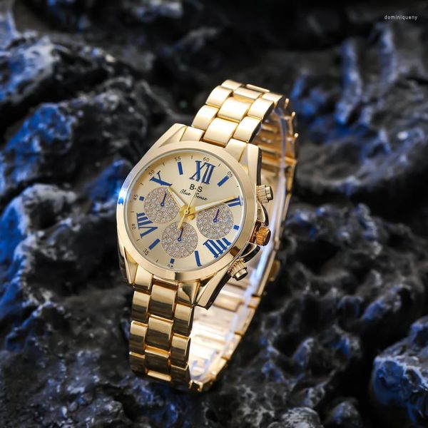 Relógios de pulso Ladies Watch 2023 Brand Rose Gold Silver Diamond Bracelet Quartz Dress Feminino Kol SA