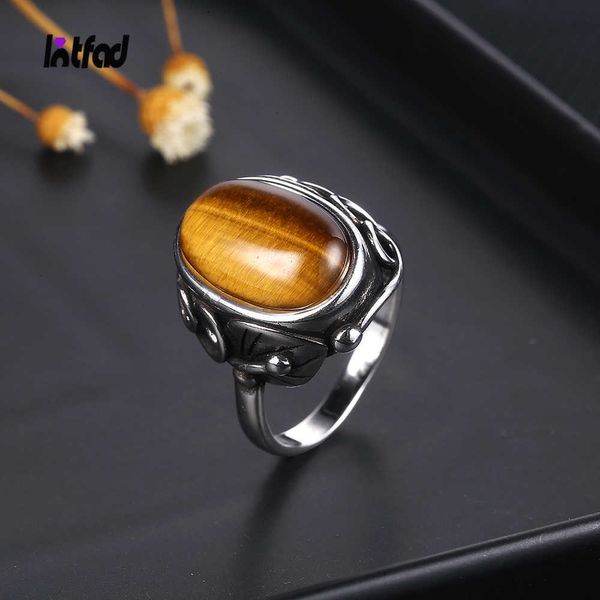 Anéis de cluster 925 Sterling Silver Ring Natural Tiger Eye Reting Rings For Mull Homens de Luxo Presentes de Aniversário Jóias Com Big Stones por atacado G230228