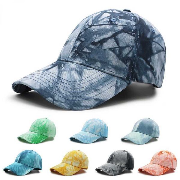 Ball Caps Tie-Dye Baseball Cap Spring Men's Men's Women's Color Hats Gorras Stretch Caps Случайное летнее солнце пляжное шляпа Sports Capj230228