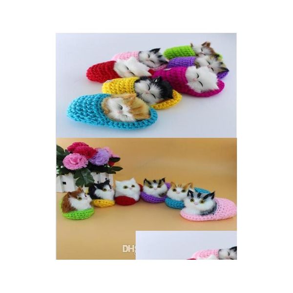 Animali di peluche ripieni Super Cute Simation Sounding Shoe Gattini Gatti Giocattoli Bambini Placare Bambola Invia la sua ragazza Natale Compleanno Dhope