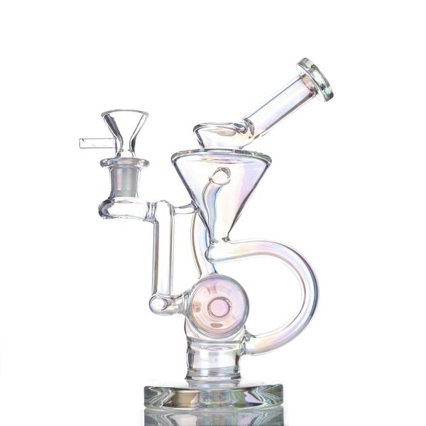 Heady Glass Bong Recycler Dabber Rig Percolator Oil Rigs Wasserpfeife Dabbers Pipes 8 Zoll 14mm Joint Quartz Banger oder 14,4mm Bowl Bongs