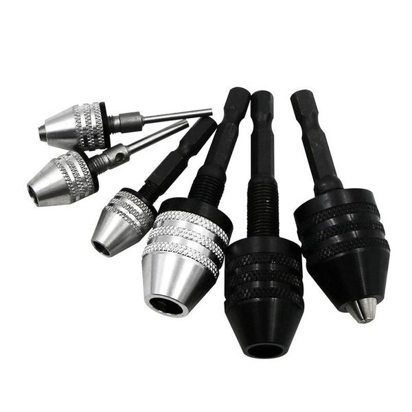 Punte da trapano professionali Morsetto per mandrino autoserrante 0.3-8mm Mini dispositivo per motore elettrico 1/4 '' Adattatore per utensili con codolo esagonale