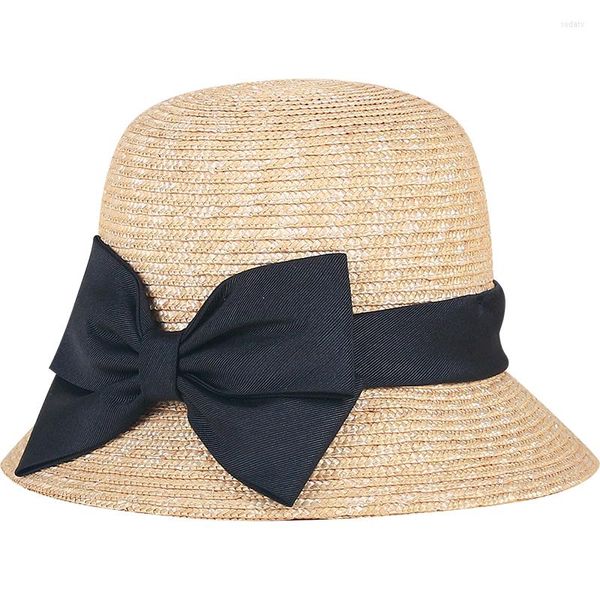 Cappelli a tesa larga Bowknot Cappello di paglia Lady Fashion Parasole Pieghevole Ragazze Summer Sunscreen Cap Student Beach Sun