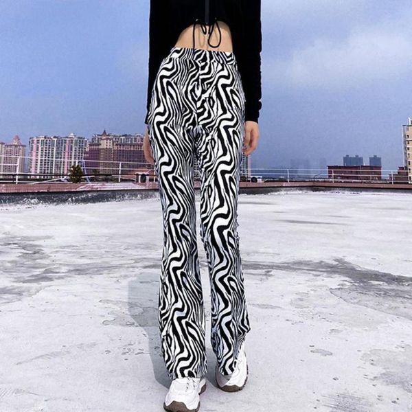 Pantaloni da donna Capris Fashion Women Leopard Print Slim Elastic Zebra Stripes Skinny Vita alta Pantaloni larghi per il tempo libero