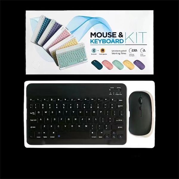Tragbare Bluetooth-Tastatur und Maus, kabellose Tastaturen, Maus, universell für PC, Laptop, Smartphone, 10 Zoll Größe
