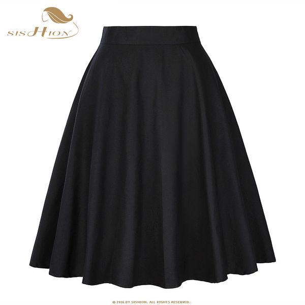 Юбки Sishion Cotton Black юбка женская сексуальная миди -летняя юбка цветочная горошка Черно -красная синяя клетчатая клетчатая юбки VD0020 230301