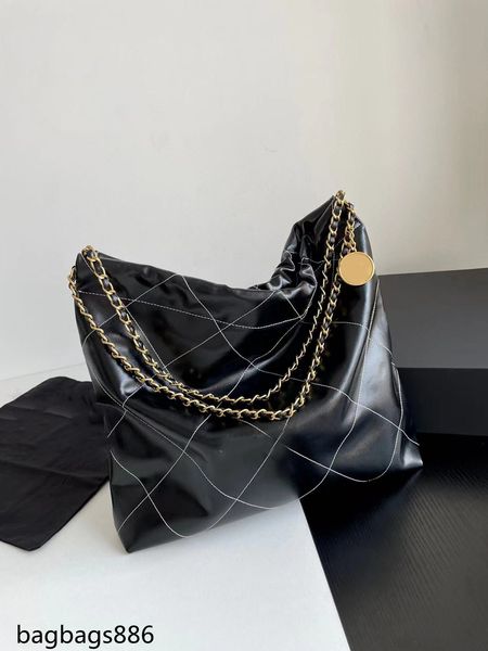 9 bolsas femininas de luxo bolsa de costura de alta capacidade brilhante cera de óleo corrente de ouro carteira hobo senhora compras de mãe e filho do corpo magnético bolsa de ombro cruzada