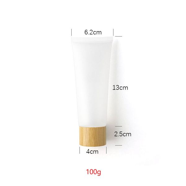 50 ml, 60 ml, 80 ml, 100 ml, 120 ml Verpackungsflaschen, leere glänzende gelbe Kosmetiktube mit Bambusdeckel für Sonnenschutz, BB, CC-Creme, Make-up-Verpackung