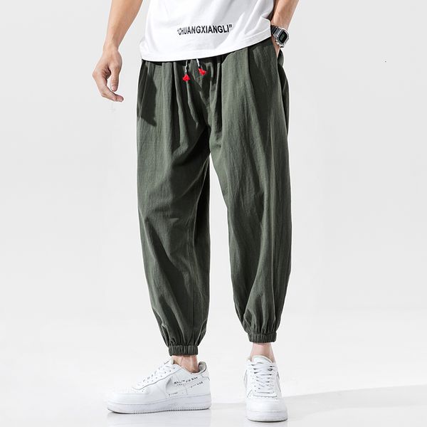 Calças femininas Capris Streetwear Cotton Harem Pants masculinas calças coreanas de tamanho coreano Male calças de verão casuais calças 230301