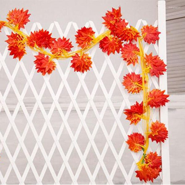 Flores decorativas 2,3 metros/lote janela de outono folhas de guirlanda videira folhagem falsa para decoração de festa de casamento Flor artificial