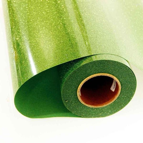 Adesivi per finestre SUNICE Glitter Heat Transfer Green DIY School Festival Design T-Shirt Iron On Bag Different Color Textiles Cricut Film