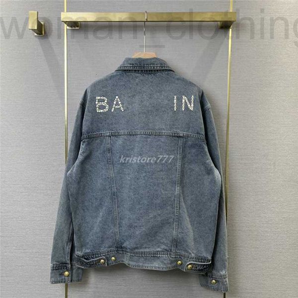 Дизайнер 22ss Женская классическая джинсовая куртка с буквами с буквами.