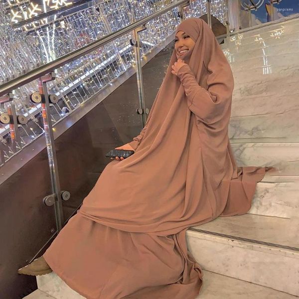 Vestuário étnico árabe vestido de oração de duas peças kimono preto aberto cetim nida abaya islã muçulmano para mulheres modestas embrulhas dubai túmulo de peru