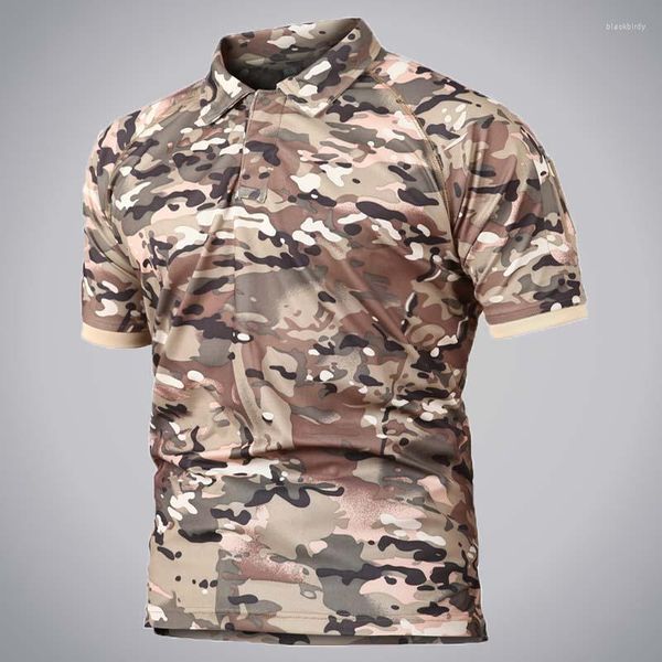 Camisas masculinas de verão Militares Militares Camisa tática Casual Paintball Multicam Combat CP Camuflagem curta Male