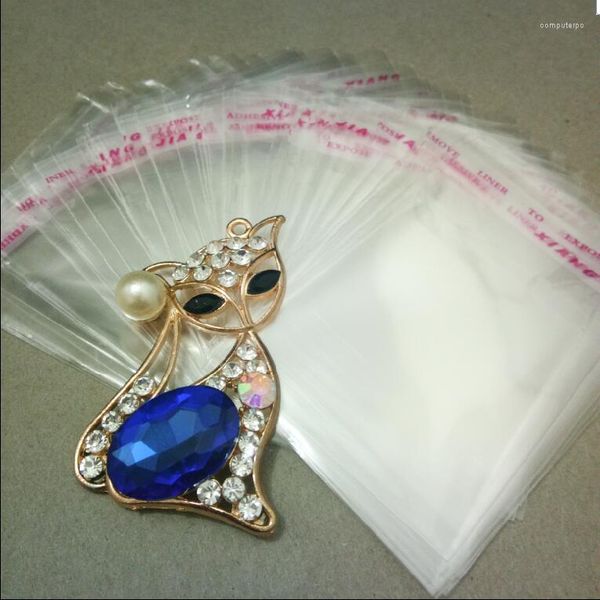 Sacchetti per gioielli 7 cm x 12 cm Busta trasparente OPP Sacchetti di plastica autoadesivi Regalo in cellophane trasparente