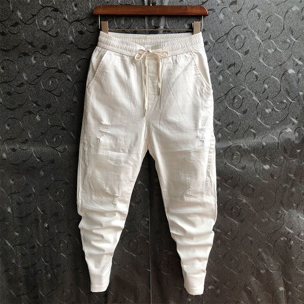 Женские брюки Capris Fashion Spring Hip Hop Ruped Men Men Ship Joggers Streetwear одежда для харфы на лодыжке брюки 230301