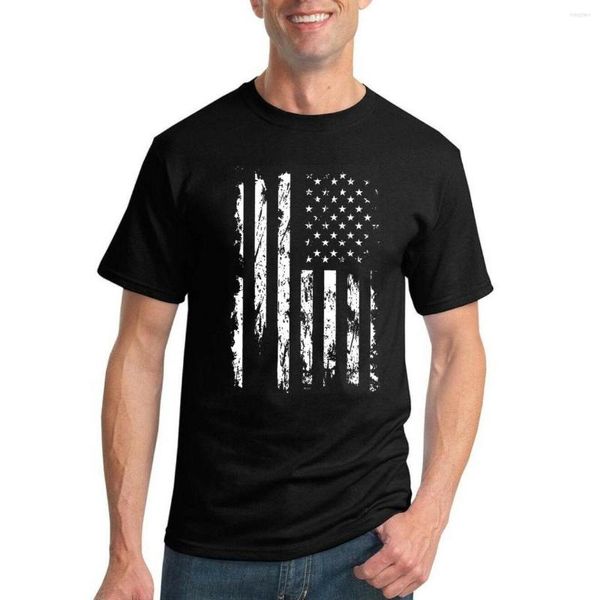 Magliette da uomo Bandiera degli Stati Uniti Distressed USA American Pride T-Shirt US 4th Of July Tee