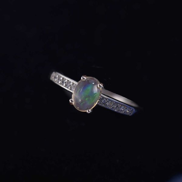 Cluster-Ringe ITSMOS Opal-Diamant-Ringe, Zirkon, feines Feuer, bunter Opal-Ring für Damen, luxuriös, Silber, natürliche Opal-Bänder, Jahrestagsgeschenk, G230228