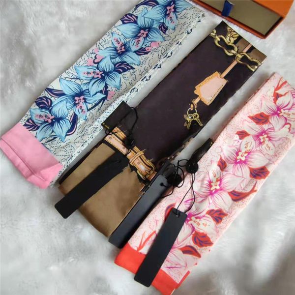 Женский модный шелковый шарф, дизайнерская классическая сумка, универсальные шарфы, высококачественный шейный платок класса люкс, размер 8*120 см