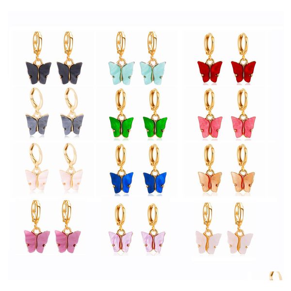 auto dvr pennaglier a pennaglietta 12 paia da donna orecchini farfalla colorf gancello acrilico orecchino orecchio per le donne regali di moda per la moda consegna dhg61
