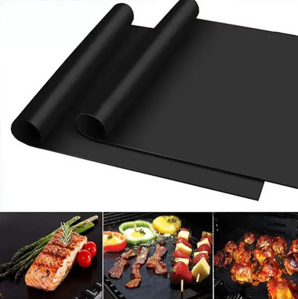 Hochwertige BBQ-Grillmatte, langlebig, antihaftbeschichtet, Grillmatte, Kochplatten, Mikrowelle, Outdoor-BBQ-Kochwerkzeug, 40 x 33 cm