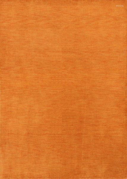 Tappeti Contemporaneo Arancione Solido Moderno Gabbeh Oriental Area Tappeto Annodato a mano 6x8 Ft