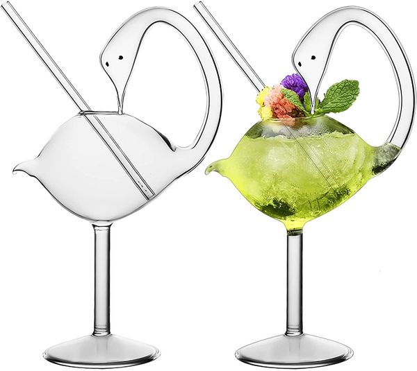 Trinkgläser Cocktailglas 2er-Set Schwan Kreatives Vogel-Design Becher Individualität Kelch für Whisky Wein Champagner 230228