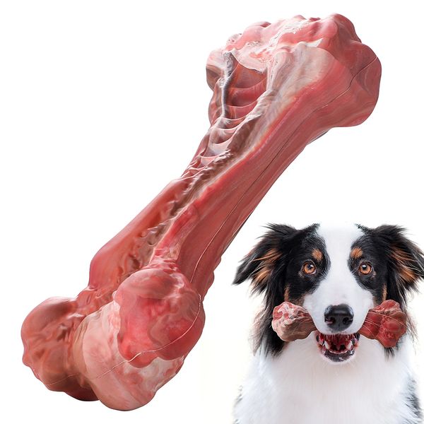 Kauspielzeug für Hunde, MASBRILL Aggressive Chewers, groß, knochenförmig, unzerstörbares Nylon, interaktive Zahnreinigung, 230228