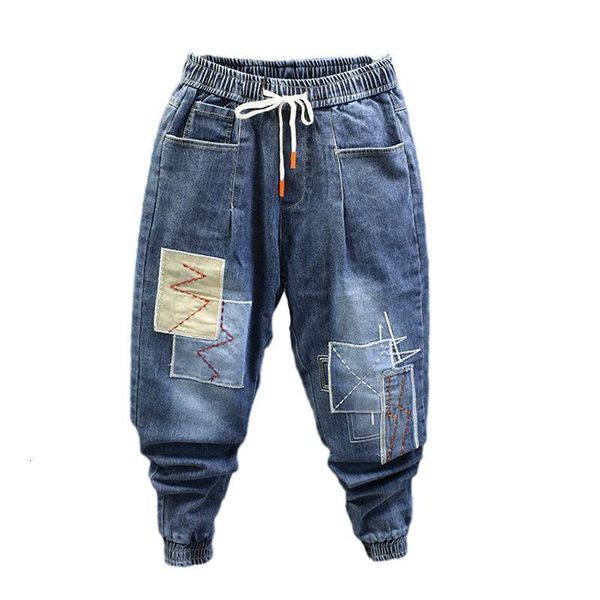 Jeans da uomo BANNAJI Pantaloni da jogging in denim da uomo coreano Stile Harem Vestibilità ampia Hip Hop Streetwear Toppe elastiche in vita con risvolto alla caviglia per uomo 230301