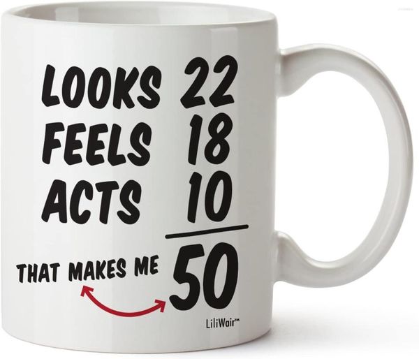 Canecas 50º Presentes de Aniversário para Mulheres Cinquenta Anos Homem Presente Caneca Feliz Funny 1972 Male Idéias Únicas