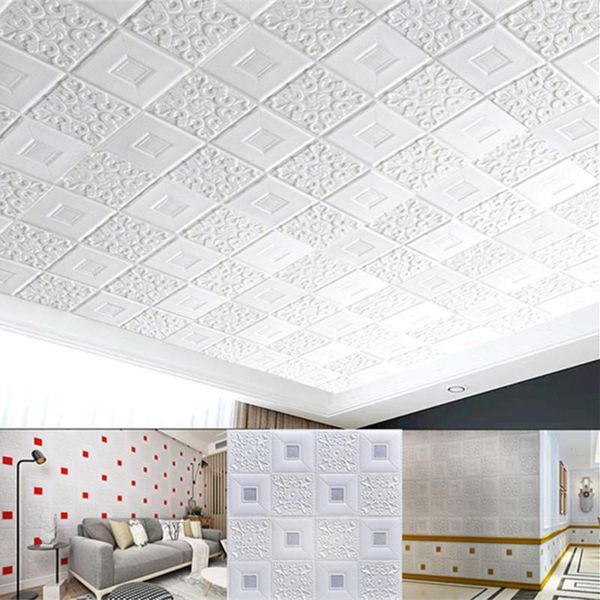 Sfondi Adesivi murali 3D Adesivo per soffitto Decorazione per tetto Carta da parati in schiuma Stereo Impermeabile Adesivo per sfondo TV fai-da-te1